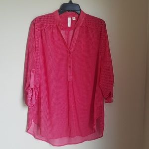 Flowy V-neck Button Front Shirt